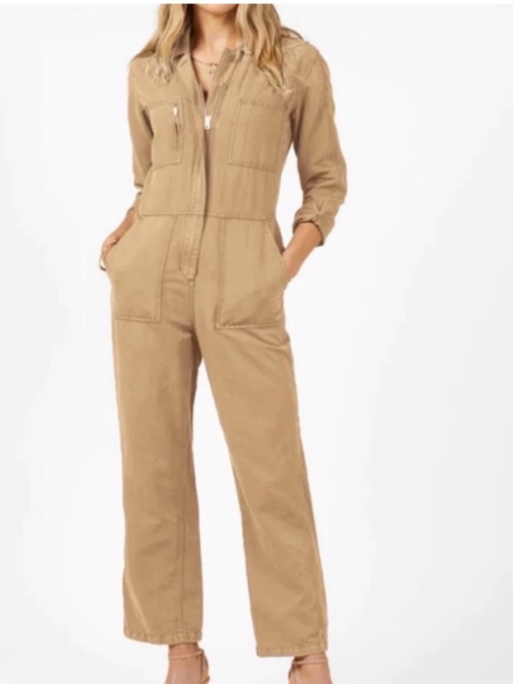 Outerknown XSmall Jumpsuit Station Jumpsuit in Sand coveralls tan khaki NWT